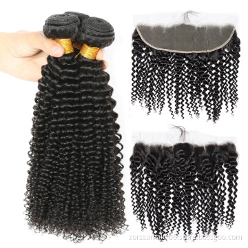 Natural hair extensions virgin human hair vendor with bundles and frontal raw cuticle aligned indian remy hair wholesale
